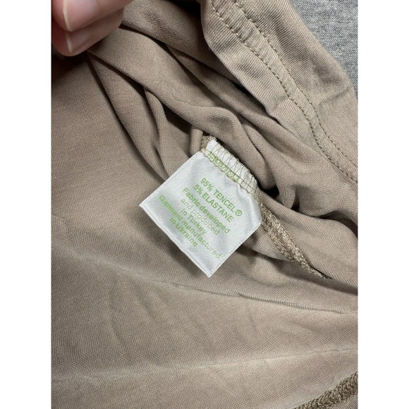 Garnet Hill Tan Top T- Shirt Knit Flowy Medium Tencel - Picture 6 of 7